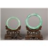 Image 1 : 2 Pieces Chinese Green Jadeite Bangles