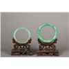 Image 2 : 2 Pieces Chinese Green Jadeite Bangles
