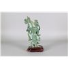 Image 2 : Chines Spinach Green Jadeite Carved Girl Qing