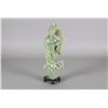 Chinese Apple Green Jade Carved Girl Qing Period