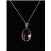 Image 2 : 14kt Gold Tourmaline and Diamond Pendant Necklace