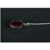 Image 3 : 14kt Gold Tourmaline and Diamond Pendant Necklace