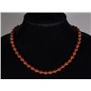 Image 1 : Chinese Red Agate Bead Necklace 14K Clasp