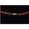 Image 2 : Chinese Red Agate Bead Necklace 14K Clasp