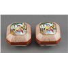 Image 1 : Pair of Chinese Famille Rose Cosmetic Boxes Signed