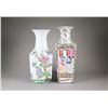 Image 2 : 2 Pcs Chinese Famille Rose Square Porcelain Vase