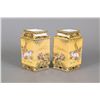 Image 1 : Chinese Pair Gilt Square Porcelain Vases 8 Horses