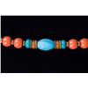 Image 3 : Fine Tibet Red Coral w/ Turquoise Gilt Necklace