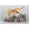 Image 1 : Chinese 19th C. Wood Carved Gilt Qilin w/ Stand
