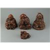 Image 1 : Group of Four Chinese Bamboo Root Carved Lohan