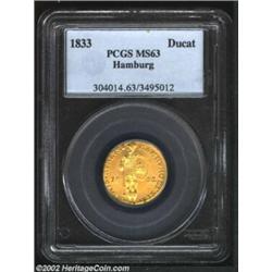 Hamburg. Gold Trade Ducat 1833, KM245, MS63 PCGS. Important notice: We expect to be auctioning lots.