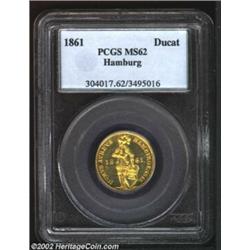 Hamburg. Gold Trade Ducat 1861, KM274, MS62 PCGS. Important notice: We expect to be auctioning lots.