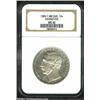 Hannover. Georg V Thaler 1865B, KM242, MS62 NGC. 50th Anniversary of the Union of East Friesia and H