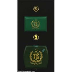 Gold 500 Rupees 1976, KM43, Proof in the original green presentation case, struck for the 100th anni