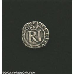 Philip II Rincon 1/2 Real ND (1556-98) assayer R, Cal-652, VF with a small hole. A nice example of t