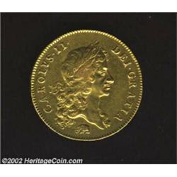 Charles II Gold 5 Guineas 1668 Elephant, KM430.2, VF-XF, a beautiful coin with extremely well struck