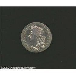 James II, Sixpence 1688, Laureate bust left/Cross of four crowned shields, KM456.2, XF. Important no