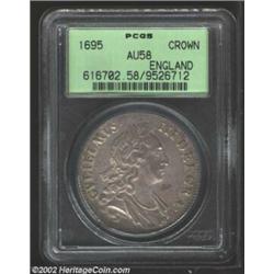 William III Crown 1695, KM486, Dav-3781, AU58 PCGS. A virtually Mint State coin with attractive ligh