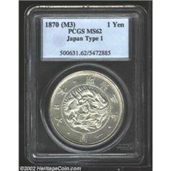 1 Yen Meiji 3 (1870) Type 1, Y5.1, MS62 PCGS. Important notice: We expect to be auctioning lots at t