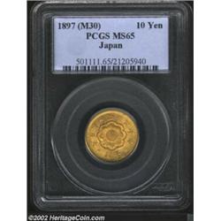 Gold 10 Yen Meiji 30 (1897), Y33, MS65 PCGS. Important notice: We expect to be auctioning lots at th