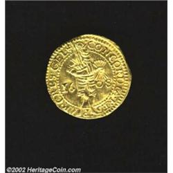 Gelderland. Gold Ducat 1608, KM5, Virtually UNC, full mint luster and a bold strike. Important notic