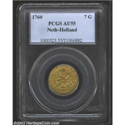 Holland. Gold 7 Gulden 1760, KM96, AU55 PCGS. A scarce type in high grade. Important notice: We expe