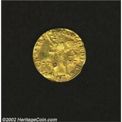 Utrecht. Gold Ducat 1717, KM7, Nearly XF, some obverse scratches, scarcer date. Important notice: We