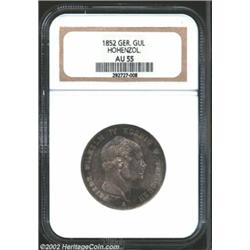 Hohenzollern. Friedrich Wilhelm IV Gulden 1852A, KM5, AU55 NGC. Important notice: We expect to be au