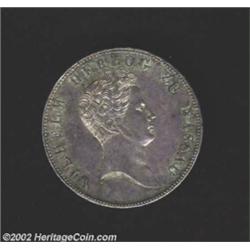 Nassau. Wilhelm Thaler 1837, KM49, Uncirculated, flan flaws on the portrait. Lightly toned in steel-