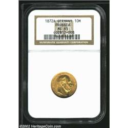 Prussia. Wilhelm Gold 10 Marks 1872A, KM502, MS65 NGC. Important notice: We expect to be auctioning.