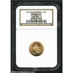 Prussia. Wilhelm Gold 10 Marks 1872A, KM502, MS65 NGC. Important notice: We expect to be auctioning.