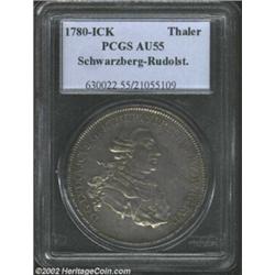 Schwarzburg-Rudolstadt. Ludwig Gunther IV Thaler 1780-ICK, C38, Dav-2770, AU55 PCGS. Marriage of the