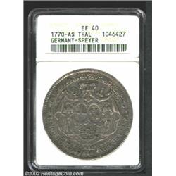 Speyer. Thaler 1770AS, Accession of August Philipp, C12, Dav.2788, XF40 ANACS. Important notice: We.