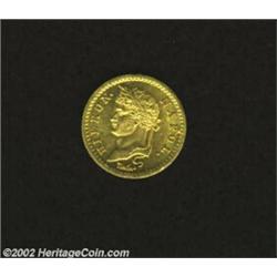 Westphalia. Hieronymous Napoleon Gold 10 Franken 1813C, C32.1. Nice UNC with full mint bloom. One sm