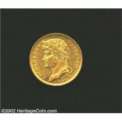 Westphalia. Hieronymous Napoleon Gold 20 Franken 1809C Eagle's head, C33a. AU with nearly full mint.