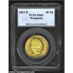 Westphalia. Hieronymus Napoleon Gold 10 Thaler 1813B, KM16a, MS62 PCGS. Important notice: We expect.