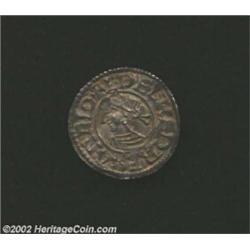 Late Anglo-Saxon, Aethelred II. Small Cross AR Penny ND (978-1016 A.D.), London Mint, Diademed and d