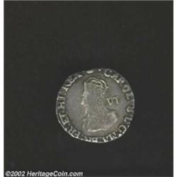 Charles I. Sixpence ND (1625-42), Crowned bust left/Oval shield, S-2797, about VF. Important notice: