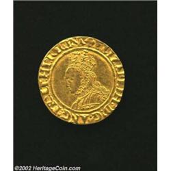 Elizabeth I. Gold Half Pound ND (1559-78), Young crowned bust left/Crowned shield dividing E-R, S-25