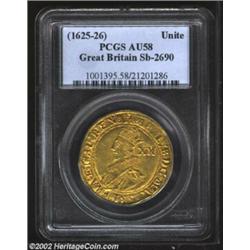 Charles I Gold Unite (1625-26), Seaby 2690, AU58 PCGS. An extremely attractive example with fine sty