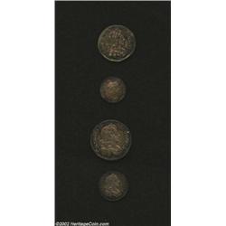 Charles II Maundy Set 1679-1680,The 4, 3 and 2 Pence are dated 1679 and the 1 Pence is 1680. Toned V