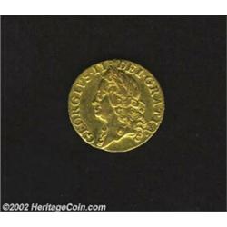 George II Gold 1/2 Guinea 1749, KM587, old head, Very Fine. Extremely rare date, unpriced in Seaby..