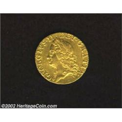 George II Gold 1/2 Guinea 1756, old head, KM587, VF+ with a trace of luster. From the Hans A. Land C