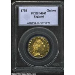George III Guinea 1798, KM609, MS62 PCGS. A superb coin that looks nicer than MS62. Important notice