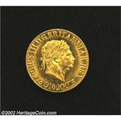 George III gold Sovereign 1820, Laureate bust right/St. George, KM-674, lustrous AU. Important notic