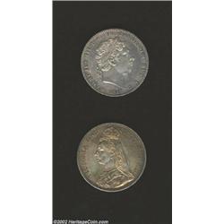 George III Crown 1819 LX, KM675, XF but with some minor surface marks, plus Victoria Crown 1887 KM76