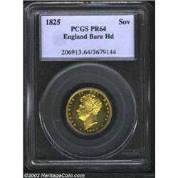 George IV Gold Sovereign 1825, Head left with date below/Crowned arms, F-377, SC-G4SV.040, KM-696, P