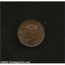 Victoria Quarter Farthing 1852, Bust left/Date and value, KM-737, iridescent brown Uncirculated. Imp