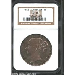 Victoria Crown 1845, KM741, MS63 NGC, a spectacular example of the young head type with claims to a.