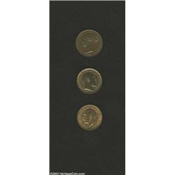 One-Third Farthings including: 1844, KM-743, iridescent AU; 1902, KM-791, lustrous Uncirculated; and